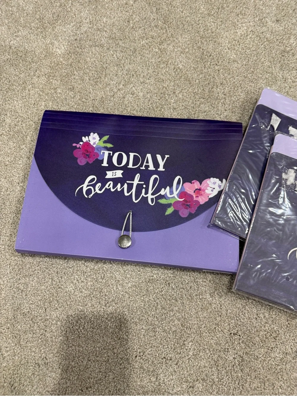 Today Is Beautiful Lavender Floral Expanding File Folders - 6 Pack